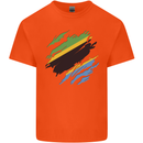 Torn Tanzania Flag Tanzanian Day Football Mens Cotton T-Shirt Tee Top Orange