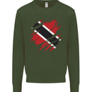 Torn Trinidad and Tobago Day Football Kids Sweatshirt Jumper Forest Green