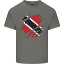 Torn Trinidad and Tobago Day Football Mens Cotton T-Shirt Tee Top Charcoal
