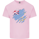 Torn Tuvalu Flag Tuvaluan Day Football Kids T-Shirt Childrens Light Pink
