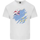 Torn Tuvalu Flag Tuvaluan Day Football Kids T-Shirt Childrens White