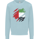 Torn UAE Flag Day Emirati Day Football Mens Sweatshirt Jumper Light Blue