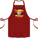 Torn Uganda Flag Ugandan Day Football Cotton Apron 100% Organic Maroon