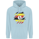 Torn Uganda Flag Ugandan Day Football Mens 80% Cotton Hoodie Light Blue