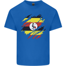 Torn Uganda Flag Ugandan Day Football Mens Cotton T-Shirt Tee Top Royal Blue