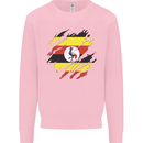 Torn Uganda Flag Ugandan Day Football Mens Sweatshirt Jumper Light Pink
