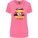 Torn Uganda Flag Ugandan Day Football Womens Wider Cut T-Shirt Azalea