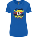 Torn Uganda Flag Ugandan Day Football Womens Wider Cut T-Shirt Royal Blue