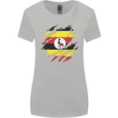 Torn Uganda Flag Ugandan Day Football Womens Wider Cut T-Shirt Sports Grey
