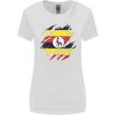 Torn Uganda Flag Ugandan Day Football Womens Wider Cut T-Shirt White