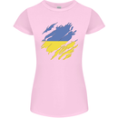 Torn Ukraine Flag Ukrainian Day Football Womens Petite Cut T-Shirt Light Pink