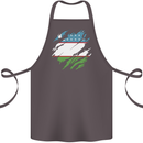 Torn Uzbekistan Flag Ukbek Day Football Cotton Apron 100% Organic Dark Grey