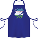 Torn Uzbekistan Flag Ukbek Day Football Cotton Apron 100% Organic Royal Blue