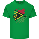 Torn Vanuatu Flag Day Football Kids T-Shirt Childrens Irish Green