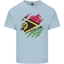 Torn Vanuatu Flag Day Football Kids T-Shirt Childrens Light Blue
