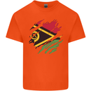 Torn Vanuatu Flag Day Football Kids T-Shirt Childrens Orange