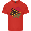 Torn Vanuatu Flag Day Football Kids T-Shirt Childrens Red