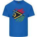 Torn Vanuatu Flag Day Football Kids T-Shirt Childrens Royal Blue