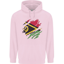Torn Vanuatu Flag Day Football Mens 80% Cotton Hoodie Light Pink