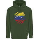 Torn Venezuela Flag Venezuelans Day Football Mens 80% Cotton Hoodie Forest Green