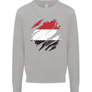 Torn Yemen Flag Yemeni Day Football Kids Sweatshirt Jumper Sports Grey