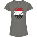 Torn Yemen Flag Yemeni Day Football Womens Petite Cut T-Shirt Charcoal