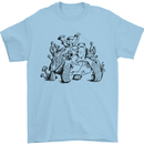 Tortoise Mushrooms Nature Mycology Mens T-Shirt 100% Cotton Light Blue