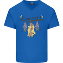 Tough Night Funny Dog Bat Hangover Alcohol Beer Mens V-Neck Cotton T-Shirt Royal Blue