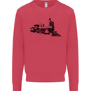 Trains Locomotive Steam Engine Trainspotting Kids Sweatshirt Jumper Heliconia