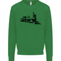 Trains Locomotive Steam Engine Trainspotting Kids Sweatshirt Jumper Irish Green