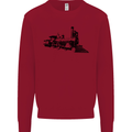 Trains Locomotive Steam Engine Trainspotting Kids Sweatshirt Jumper Red