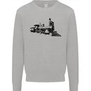 Trains Locomotive Steam Engine Trainspotting Kids Sweatshirt Jumper Sports Grey