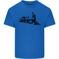 Trains Locomotive Steam Engine Trainspotting Mens Cotton T-Shirt Tee Top Royal Blue