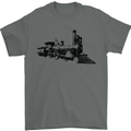 Trains Locomotive Steam Engine Trainspotting Mens T-Shirt 100% Cotton Charcoal