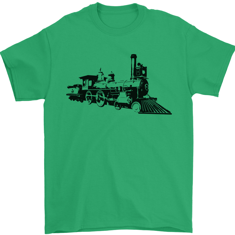 Trains Locomotive Steam Engine Trainspotting Mens T-Shirt 100% Cotton Irish Green