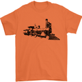 Trains Locomotive Steam Engine Trainspotting Mens T-Shirt 100% Cotton Orange