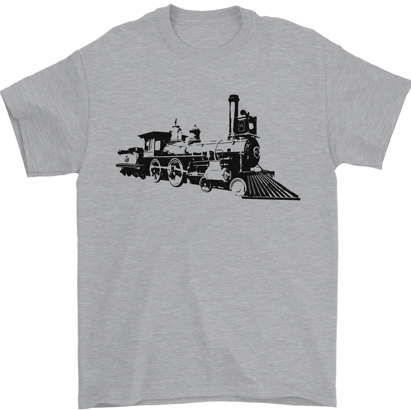 Trains Locomotive Steam Engine Trainspotting Mens T-Shirt 100% Cotton Sports Grey
