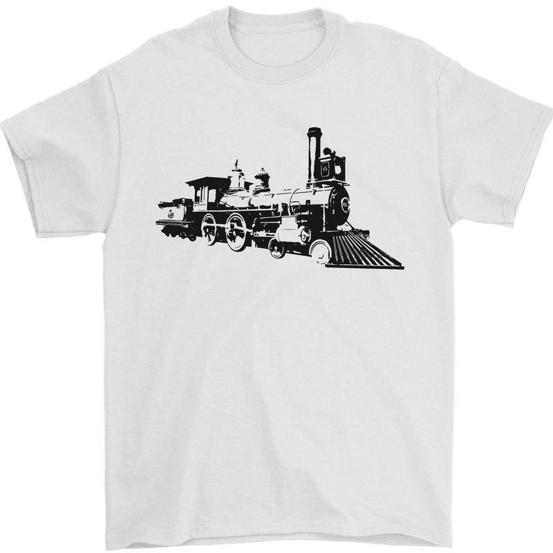 Trains Locomotive Steam Engine Trainspotting Mens T-Shirt 100% Cotton White
