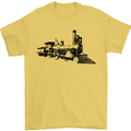 Trains Locomotive Steam Engine Trainspotting Mens T-Shirt 100% Cotton Yellow