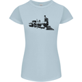 Trains Locomotive Steam Engine Trainspotting Womens Petite Cut T-Shirt Light Blue