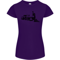 Trains Locomotive Steam Engine Trainspotting Womens Petite Cut T-Shirt Purple
