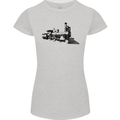 Trains Locomotive Steam Engine Trainspotting Womens Petite Cut T-Shirt Sports Grey