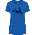 Trains Locomotive Steam Engine Trainspotting Womens Wider Cut T-Shirt Royal Blue