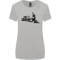 Trains Locomotive Steam Engine Trainspotting Womens Wider Cut T-Shirt Sports Grey