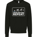 Triathlon Running Swimming Cycling Unicorn Mens Sweatshirt Jumper Black