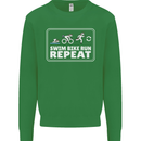 Triathlon Running Swimming Cycling Unicorn Mens Sweatshirt Jumper Irish Green