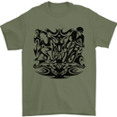 Tribal Triathlon Swimming Running Cycling Mens T-Shirt 100% Cotton Military Green