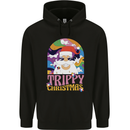 Trippy Christmas LSD Santa Magic Mushrooms Xmas Childrens Kids Hoodie Black