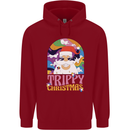 Trippy Christmas LSD Santa Magic Mushrooms Xmas Childrens Kids Hoodie Red