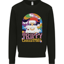 Trippy Christmas LSD Santa Magic Mushrooms Xmas Kids Sweatshirt Jumper Black